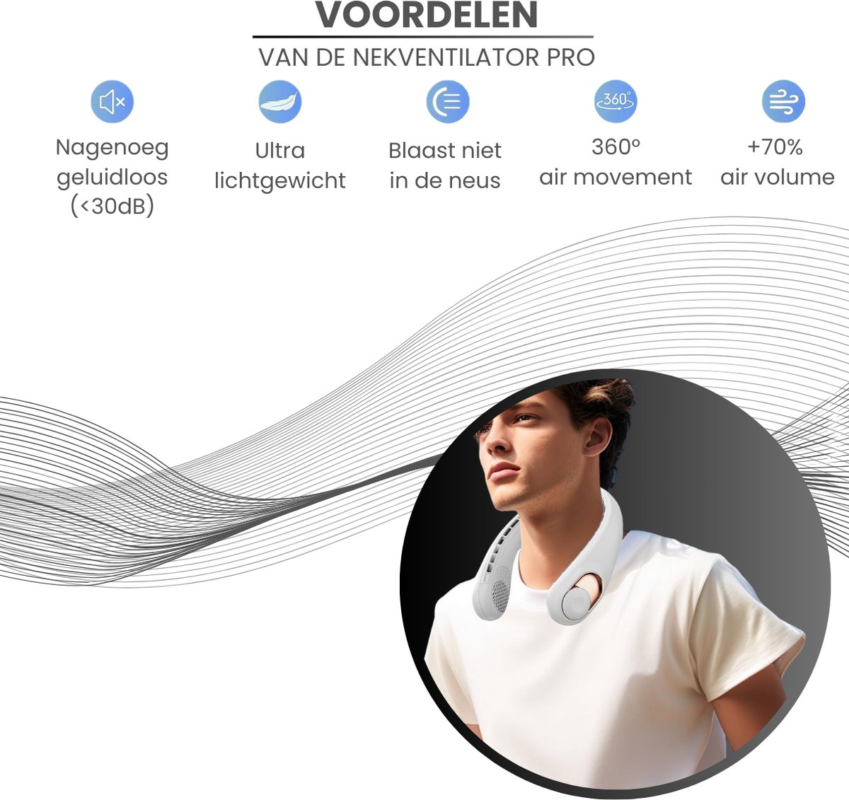 Twenty4seven® Nek Ventilator Pro - Draagbare Nekventilator met Koeling - Mini Nek Fan - Gezichtsventilator & Handventilator - Portable Neck Fan — afbeelding 2