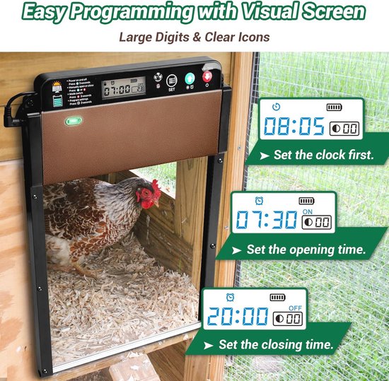 SWANEW Porte Automatique Poulailler Solaire, Ouvre-porte De Poule, énergie Solaire Clapet Automatique De Poule Ouvre Porte De Poulailler Etanche Avec Telecommandeipx3 86208238 SWANEW Porte Automatique Poulailler Solaire, Ouvre-porte De Poule, énergie Solaire Clapet Automatique De Poule Ouvre Porte De Poulailler Etanche Avec Telecommandeipx3 86208238