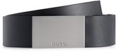 HUGO Leren Riem Gand Sz35 Belt W115 Black Zwart