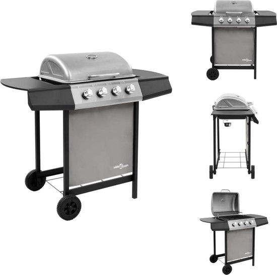 Gasbarbecue met 2 branders zwart