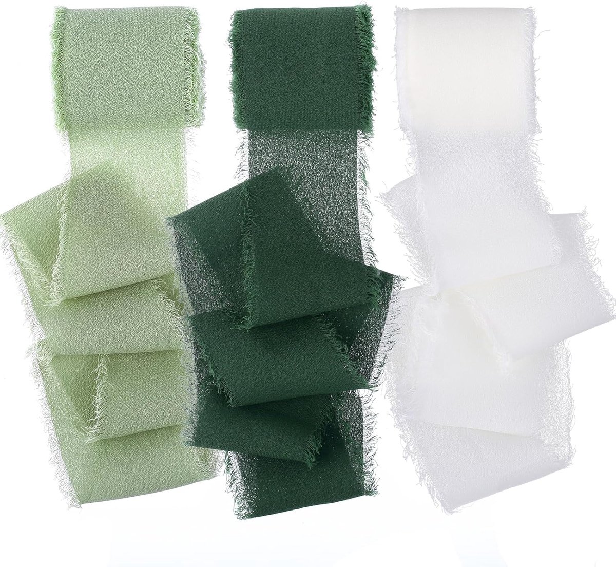 Chiffon Linten voor Geschenken en Decoratie - 3 Rollen 3,8 cm x 5,5 meter