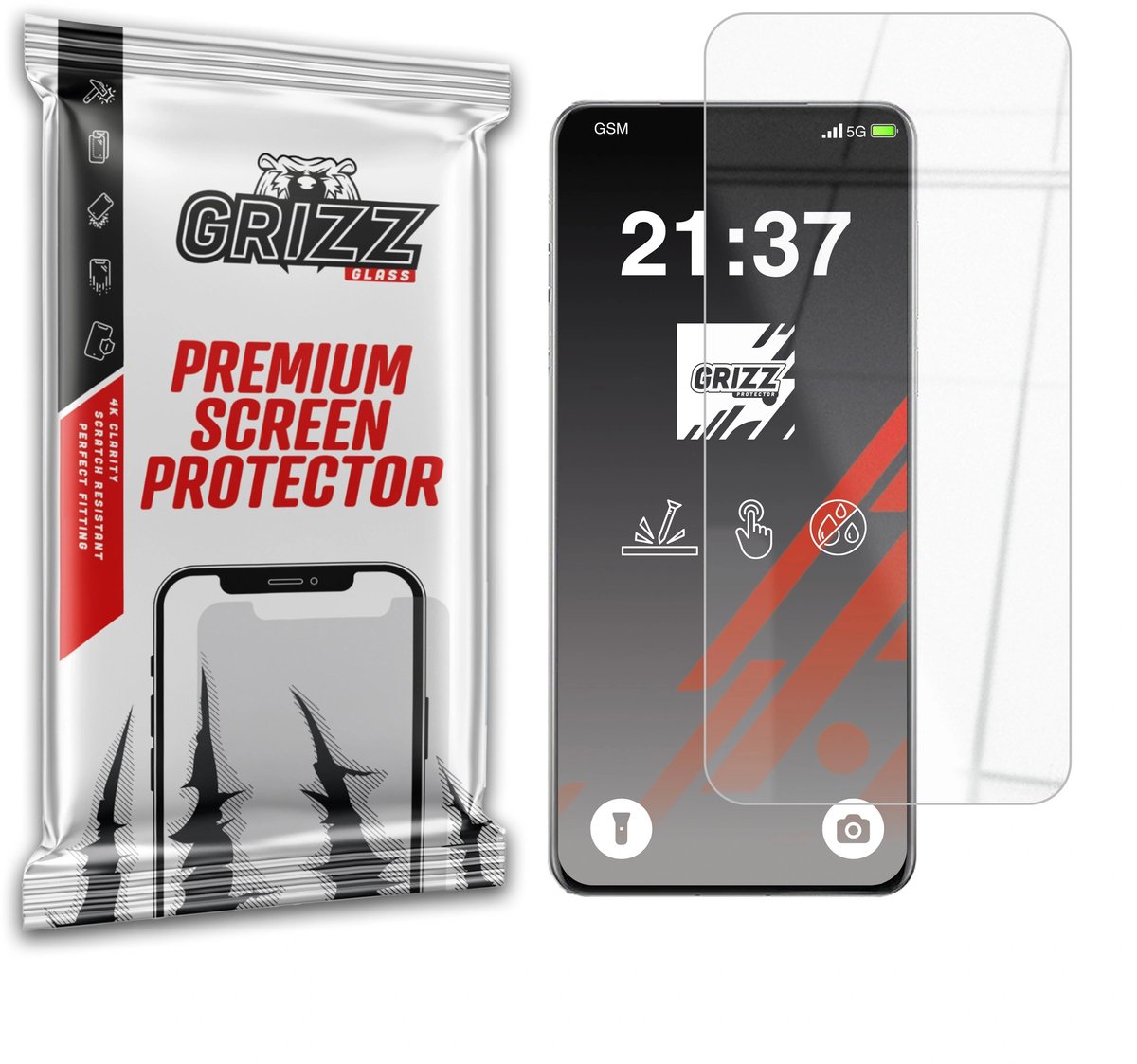 Screenprotector voor Oppo Find X8 Pro - GrizzGlass HybridGlass - Transparant