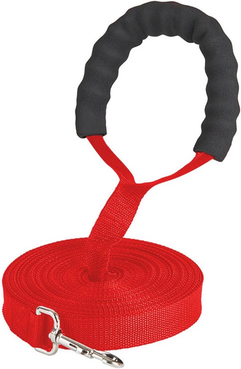 Verstelbare hondenriem 5m, 10m, 15m, 20m, 30m - Trainingslijn met handvat - Rood