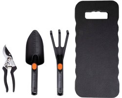 BLACK+DECKER Tuingereedschap Set 4 Stuks - Kniemat, Snoeischaar, Schep en Tuinklauw - 13mm Snijcapaciteit - Zwart/Oranje BLACK+DECKER Tuingereedschap Set 4 Stuks - Kniemat, Snoeischaar, Schep en Tuinklauw - 13mm Snijcapaciteit - Zwart/Oranje