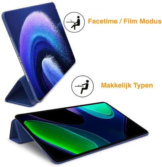 Étui ChiGuard pour Samsung Galaxy Tab S10 FE / S9 FE / S9 - Antichoc - Smart Cover - Zwart