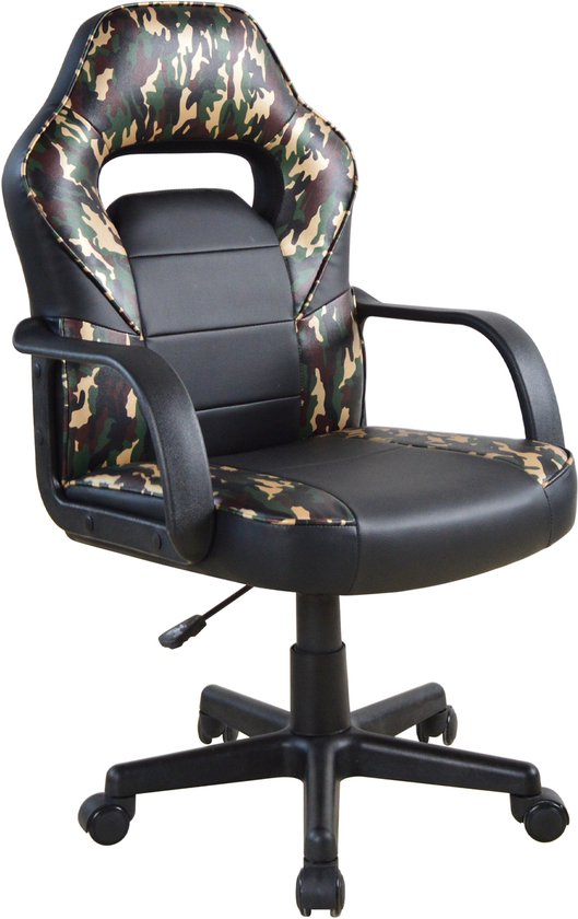 Gamestoel Thomas Junior Bureaustoel Verstelbaar Camouflage