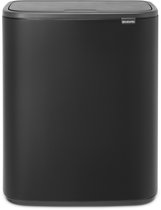 Bol.com Brabantia Bo Touch Bin Prullenbak - 60 l - Mineral Moonlight Black aanbieding