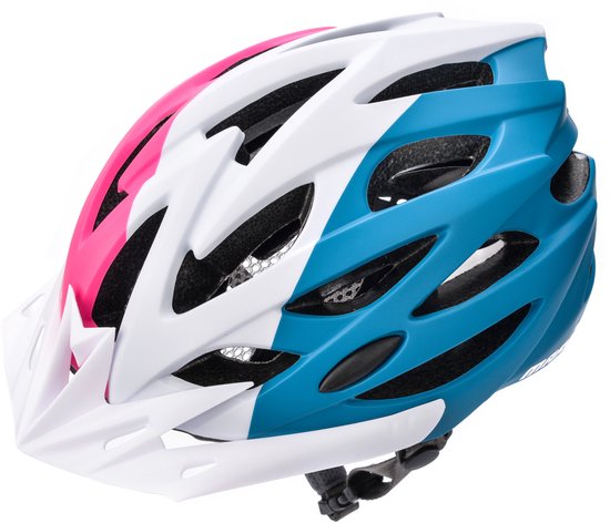 Meteor - Fietshelm - Marven L 58-61 cm - roze/wit/zeegroen