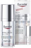 Eucerin Hyaluron-Filler SÉRUM ÉPI-GÉNÉTIQUE, anti-aging serum met een zilveren pompflacon.