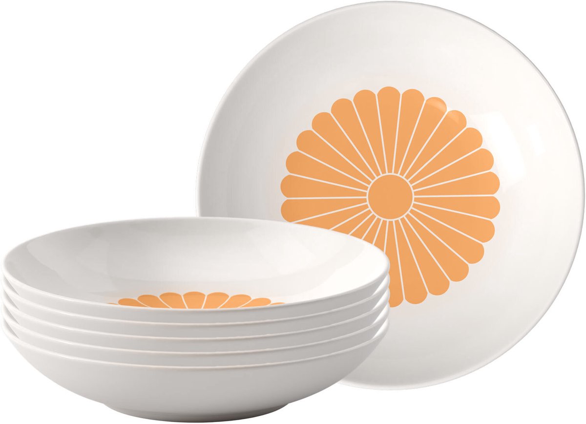 Pastaschalen Fleur Couleur ø 24 cm Set van 6