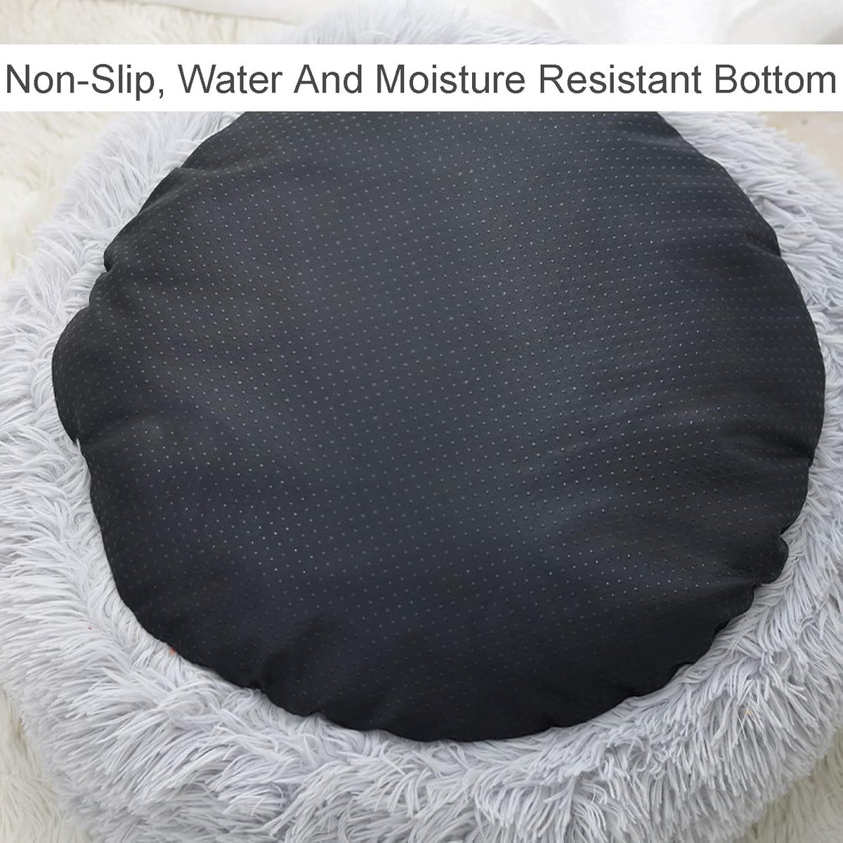 Cave hondenmand 50cm - kalmerend en angstverlichtend - voor kleine honden/katten - donut - bruin – foto 4