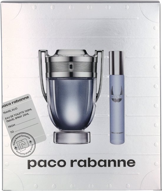 Paco Rabanne Invictus Giftset - 100 ml eau de toilette spray + 20 ml eau de toilette spray - cadeauset voor heren