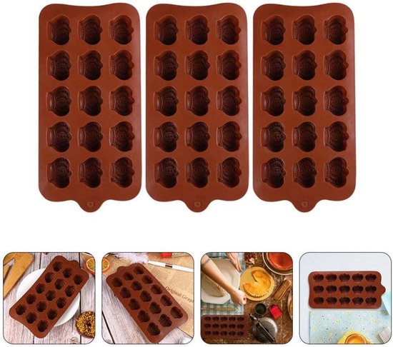 Chocoladevormen, 4 stuks, 20,4 x 15 cm, siliconen vormen voor chocolade