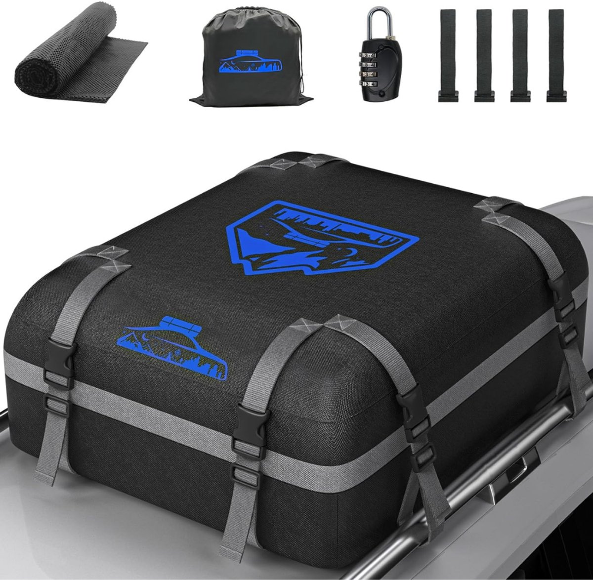 Goodivery ® - Dakkoffer - Roof Box Car 15Cubic Feet/425Litre - 36L x 28W x 20H cm - Zwart