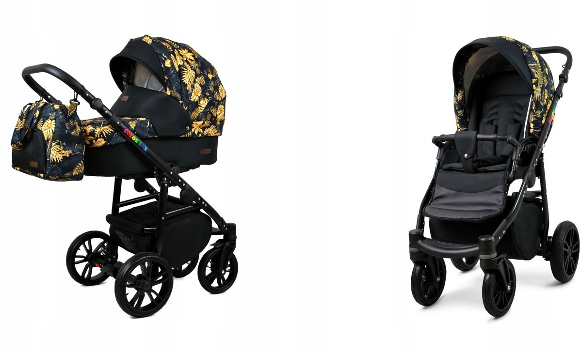 BabyLux® COLORLUX 2in1 Kinderwagen Gold Jungle met Opklapbare Reiswieg - Product - €409,00