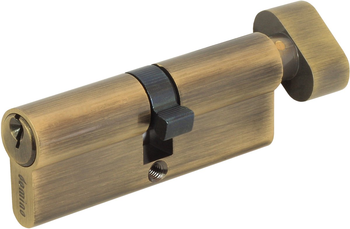 Domino® Cilinderslot Profielcilinder DMO 51/36K - Deurslot - Deurknop, knopcilinder - incl. 3 sleutels - Insteekslot - Voordeurslot Veiligheidscilinder Vernikkeld - Meer dan 25.000 cycli - Brons