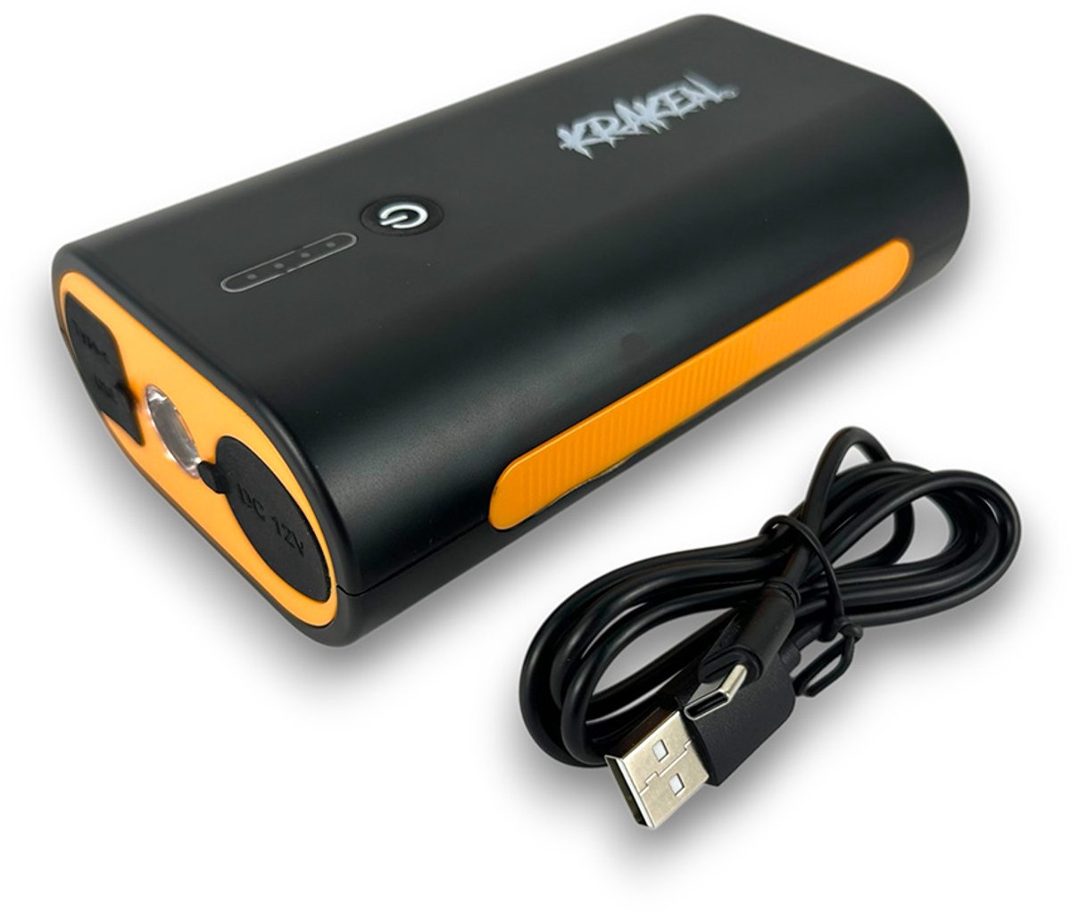KRAKEN Powerbank 12V voor SUP Pomp en Kajak - Externe Draagbare Accu 6000 mAh - Sigarettenaansteker Aansluiting 15A - USB-A en USB-C Oplaadpoorten - Opladen via Stopcontact - Compact en Lichtgewicht - Geschikt voor alle Elektrische 12V Pompen