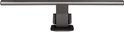 De zilverkleurige BenQ ScreenBar Halo monitorlamp, frontaal gezien.