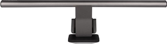 De zilverkleurige BenQ ScreenBar Halo monitorlamp, frontaal gezien.
