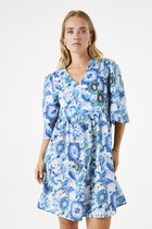GARCIA Dames All over print Jurk Blauw Korte mouw