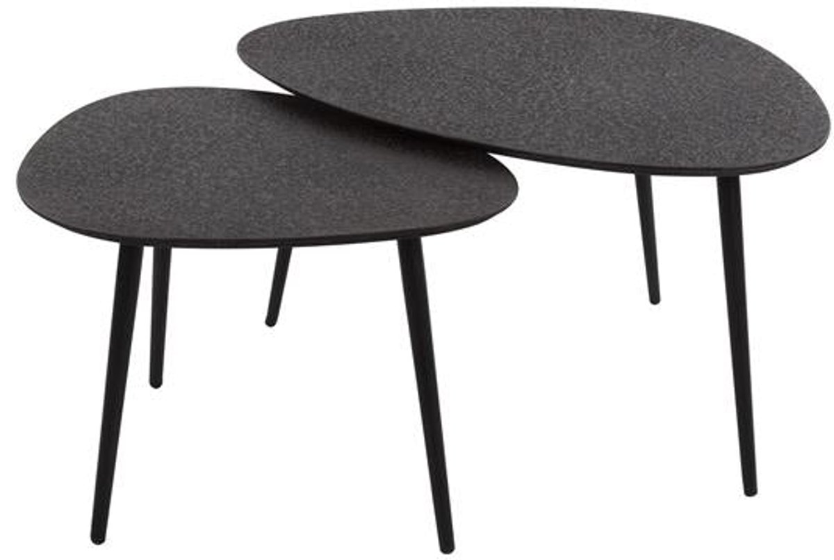 Salontafel Organisch Ovaal (Set van 2) - Hout (80 cm x 59 cm x 41 cm) - Salontafel Groot - Salon Tafel Boomstam Binnen - Ronde Salontafel - Woonkamer Tafel - Salontafels Industrieel - Salontafel Landelijk - Coffee Table