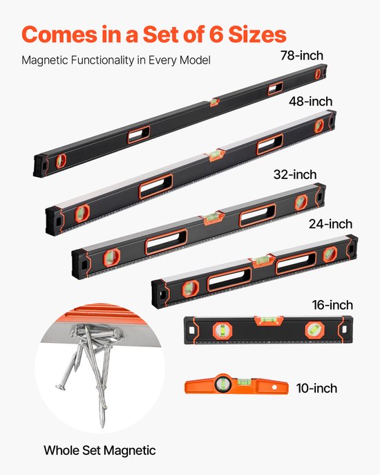 Coral 57300 Essentials Torpedo waterpas met verticale horizontale en 45 graden flesjes en magnetische basis 9