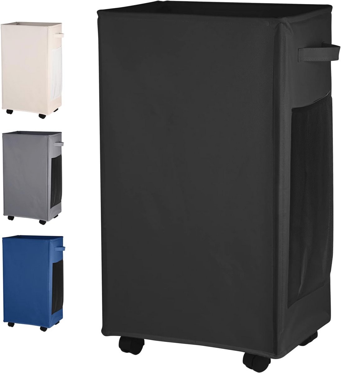 Goedkoopste Grote opvouwbare wasmand met zijzakken, 84 l voor kleding, handdoeken en meer