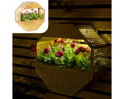 Gadgy Solar Gadgy Solar Wandlamp met Bloembak – Tuinverlichting op Zonneenergie – Buitenlamp met LED – 30x30 cm – Zwart Bloembak