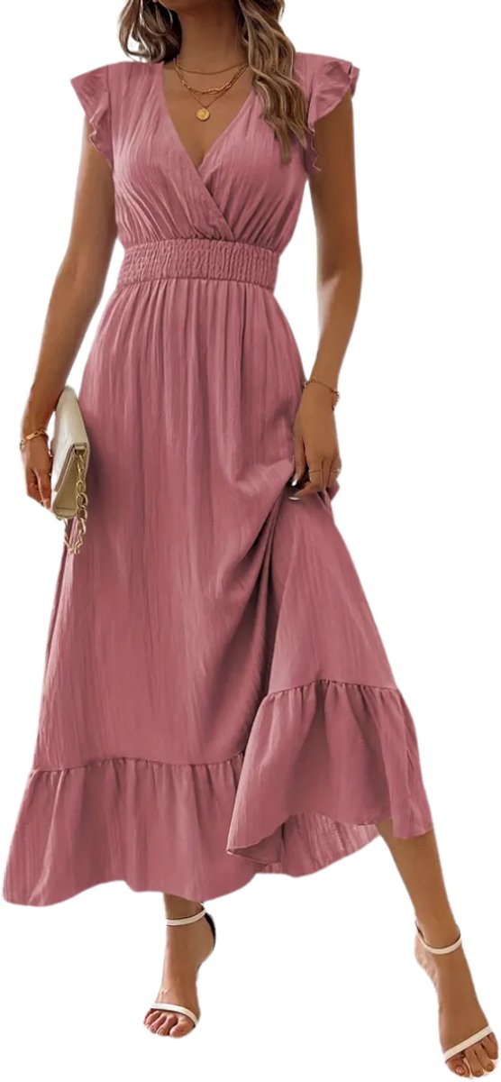 Nivard Zomerjurk Dames Zomerjurken Volwassen Jurk Ibiza Stijl Sundress Roze