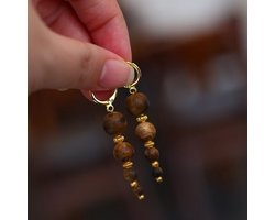 Agarwood Kralen Oorhangers – Natuurlijke Geur