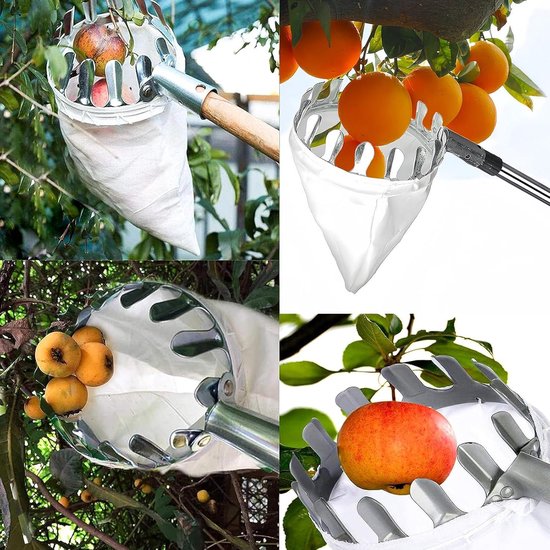 Bseical Fruits Cueille, MéTal Cueilleurs De Pommes avec Sacs, sans Manche Cueille Fruits