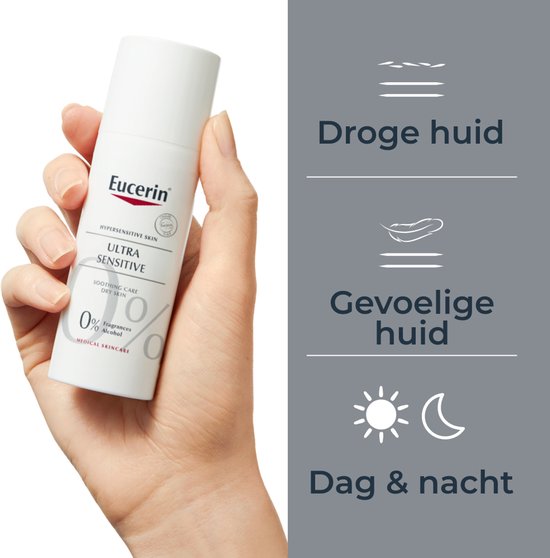 Eucerin UltraSENSITIVE Kalmerende Dagcreme voor Vrouwen - Crème Droge Huid - Rosacea Crème - 50ml