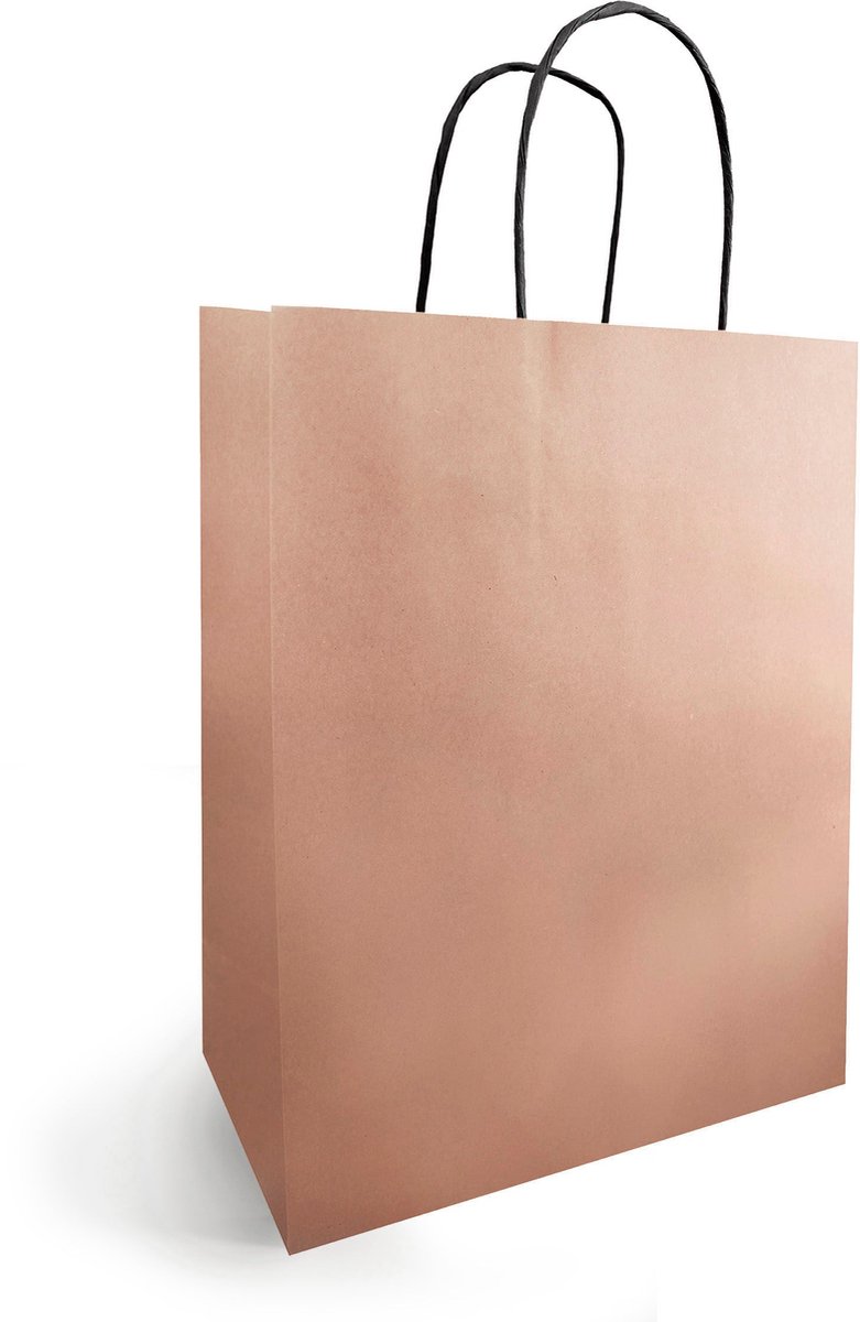 Papieren tasjes effen – 18+8×22 cm – 25 st – 90 g/m²/m2