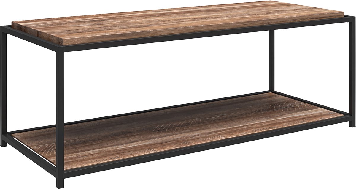 Notio Living Quincy-Salontafel - Eikenlook - Zwart Metaal