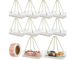 Transparante Macarondoos met 500 vellen stickers - Set van 10 stuks