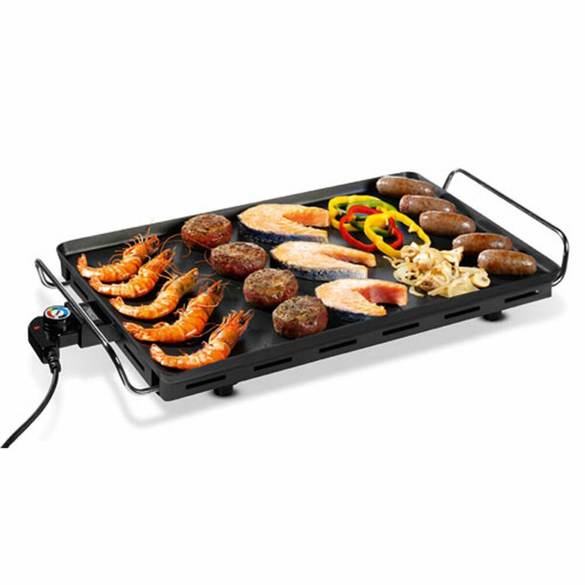Vlakke plaat van 60x36 cm, geschikt voor 10 personen om samen te grillen