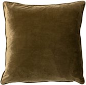 Dutch Decor FINN - Kussenhoes 60x60 cm - velvet - effen kleur - Military Olive - groen - met rits - zonder binnenkussen