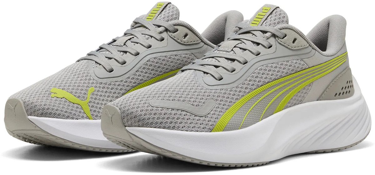 PUMA Pounce Lite Jr kindersportschoenen 401512 06 Lime Grijs