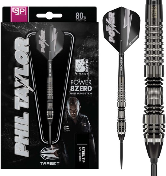 Target Phil Taylor Power 8ZERO 4 Black Titanium Swiss Point 80