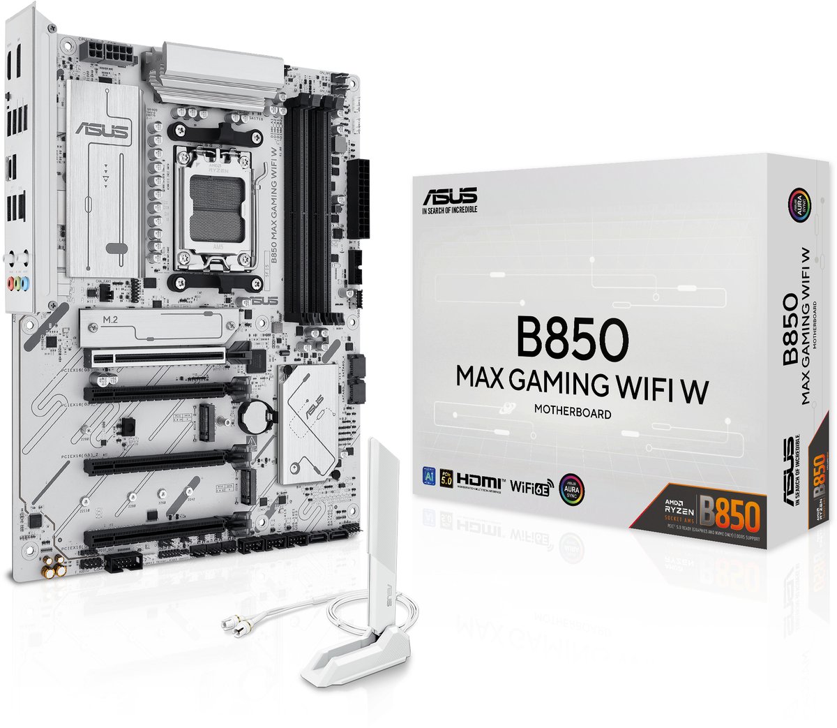 ASUS B850 MAX GAMING WIFI W - Moederbord - Socket AM5 - ATX - AMD B850 chipset