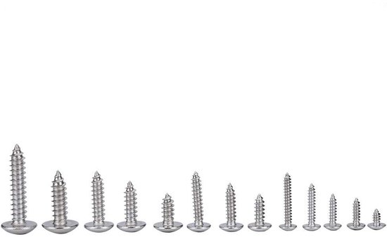 Aexit 100st M1.5 x 8mm roestvrijstalen Phillips zelftappende schroeven met ronde kop