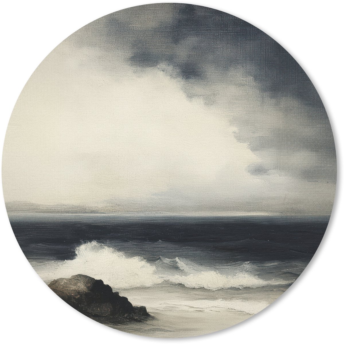 Muismat rond 40x40 cm - Mousepad Zee - Rotsen - Storm - Ronde muismatten
