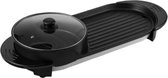 Bol.com 2 in 1 Grill - Gourmet Hot Pot - 2200W - Multifunctioneel 67x28x17 cm - Zwart aanbieding
