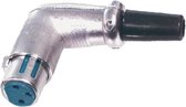 XLR 3-pins (v) haakse connector met rubberen trekontlasting / grijs/zwart