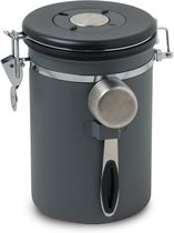 Boîte de conservation de Café Castagnola - Boîte hermétique avec échappement de CO2 - Boîte de conservation pour Café, Grains de café, Thee, sucre, etc. - Boîte de conservation 1,8 L - Grijs