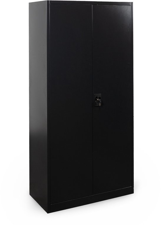 Armoire à portes tournantes avec serrure à cylindre - 1800 x 900 x 400 mm (H x L x P) Zwart