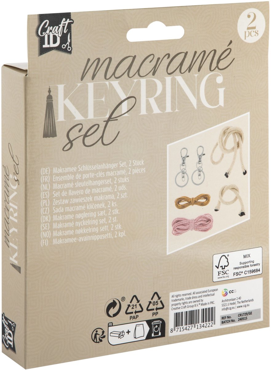 Macramé Sleutelhangers en Tashangers Set 4pcs - DIY Pakket - Macramé voor beginners en gevorderden — afbeelding 2