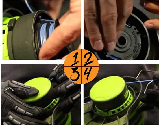 Spoel van draadtrimmer vervangingsdraad TLP-01 geschikt voor Parkside Lidl bosmaaier PRTA 20-Li A1 B2 C3 PRT 550 A1 A3 Ø 1,65 mm lengte 2x4 m - Set van 4 spoelen van EzyWheels — afbeelding 3