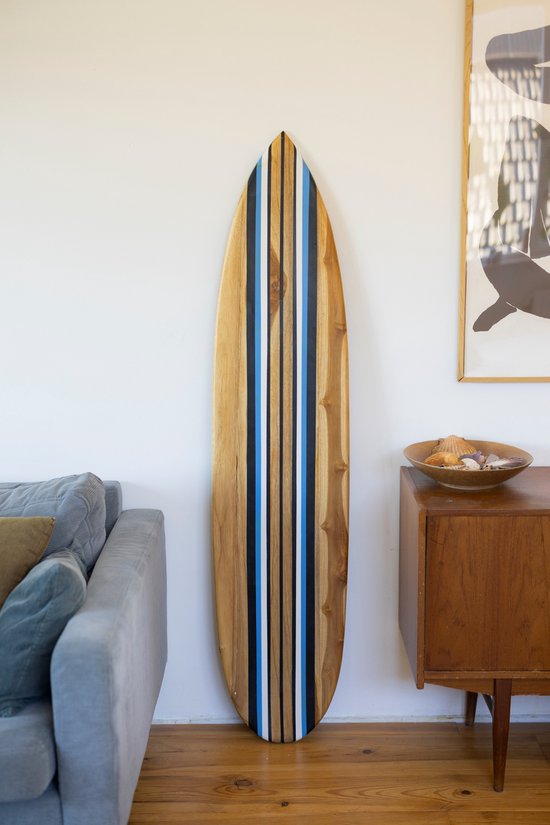 DECLINA, Decoratieve surfplank, wanddecoratie, aluminium print, decoratieve surfplank met bloemen, tropische stijl, 100 x 30 cm