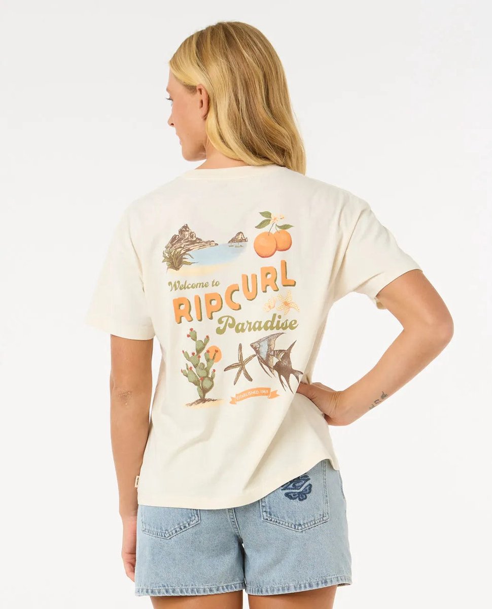 2025 Rip Curl Dames Cala Vadella Ontspannen Tee - Bone